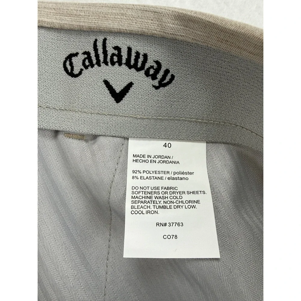 Callaway Golf Shorts Mens 40‎ Tan Heathered Performance Stretch Flat Front